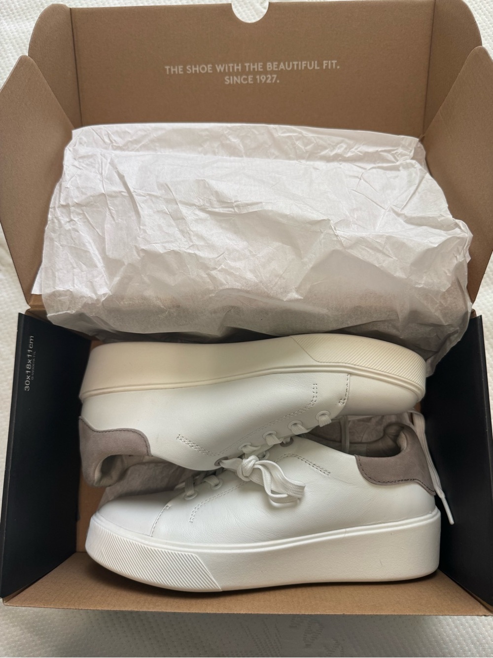 Women's White Leather Platform Sneakers